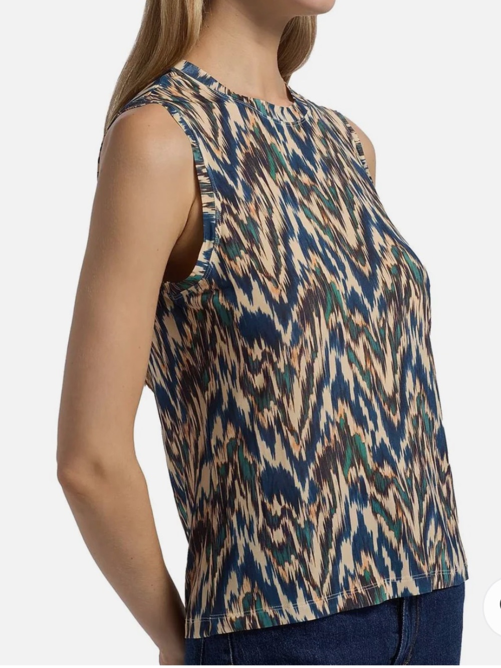 NWT ULLA JOHNSON Ines Sleeveless Top in Riverslate Sz S Luxury Resortwear